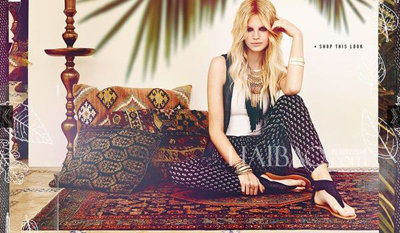 Forever 21品牌2014春夏型录弥漫波西米亚风