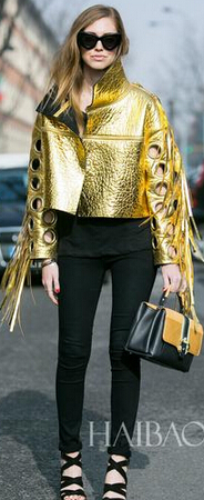 就是要这么闪 金属色秋冬街拍最IN单品