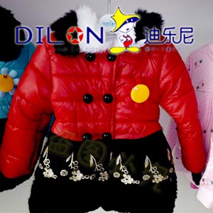 迪乐尼冬装2014新款迪乐尼女童棉衣棉服韩潮儿童棉袄中小童厚外套
