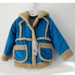 Bykikio男童韩版帅气外套 仿鹿皮棉服棉衣