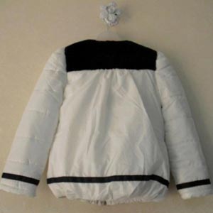 Bykikio 秋冬儿童白色棉衣 女童圆领夹棉棉袄外套