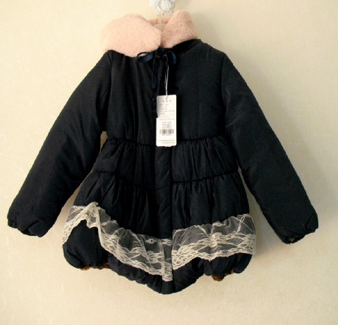 Bykikio童装女童韩版公主蕾丝拼接纯色娃娃衫外套