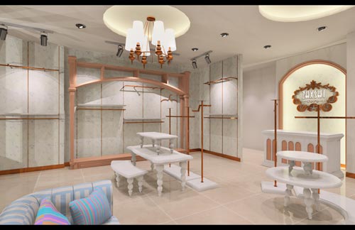 朝花夕拾服饰店面形象效果图