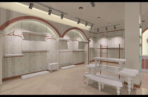 朝花夕拾服饰店面形象效果图