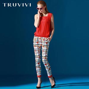 TRUVIVI楚薇薇2014夏装新款 通勤OL中腰长裤