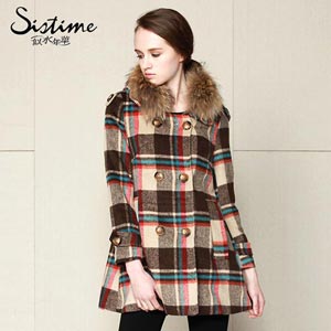 似水年华 2014秋冬中长款毛呢大衣