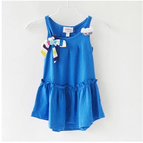 小丰龙公仔韩版纯棉女童背心连衣裙