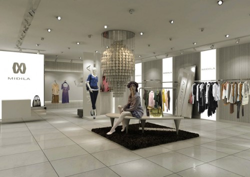 弥缔拉女装店店面形象效果图