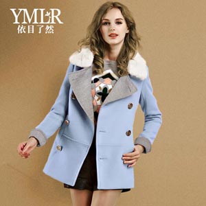 依目了然2014秋冬新款韩版羊毛呢外套