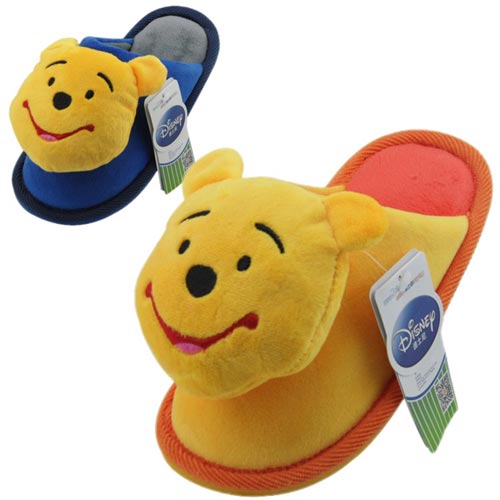迪士尼儿童棉拖鞋男童大童维尼小熊大头拖鞋