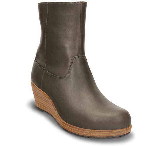 Crocs卡骆驰女鞋 蕾丽皮革短靴