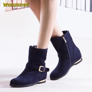 香恋2014英伦潮秋冬季磨砂女鞋短靴侧拉链平跟女靴