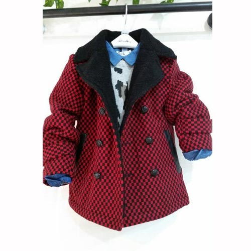 米喜儿专柜正品2014冬装新款中大童男童外套毛呢大衣