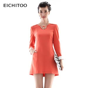 EICHITOO2014春季新品女装韩版气质修身连衣裙