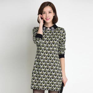 eichitoo羊毛衫套头长款2014新款中长款修身针织