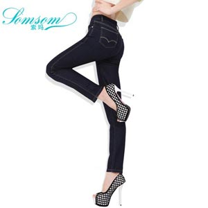 索玛2014冬韩版修身水洗棉显瘦铅笔裤牛仔裤长裤小脚裤