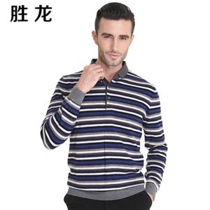 胜龙2015秋冬新款中年男装毛衣套头针织衫爸爸男士休闲修身羊毛