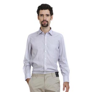 ARROW美国箭牌 2014春季新款男装男士商务浅紫浅蓝细条纹长袖衬衫