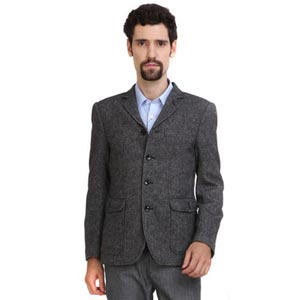 ARROW 美国箭牌 商务正装男士深棕色人字纹西服