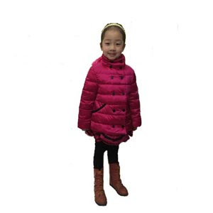 卡姿果果CATGOGO双排扣玫红公主羽绒服