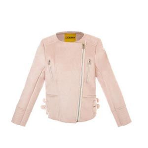 bfactory潮宝工厂冬季新品女童欧美风皮毛一体机车加绒保暖外套