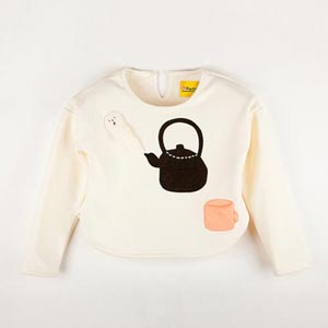 bfactory潮宝工厂冬季新品欧美风针织加绒女童卫衣趣味印花卫衣