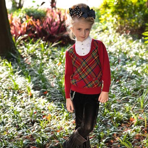 Ivy house常春藤儿童秋冬装上新 女童休闲款仿丝绒长裤