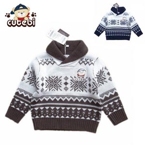 Cutebi专柜正品秋冬童装男童加厚羊毛衫毛衣上衣
