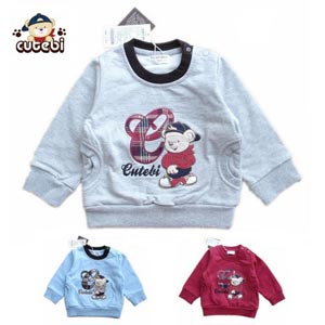 Cutebi秋款男童装纯棉拉绒上衣绒衫卫衣