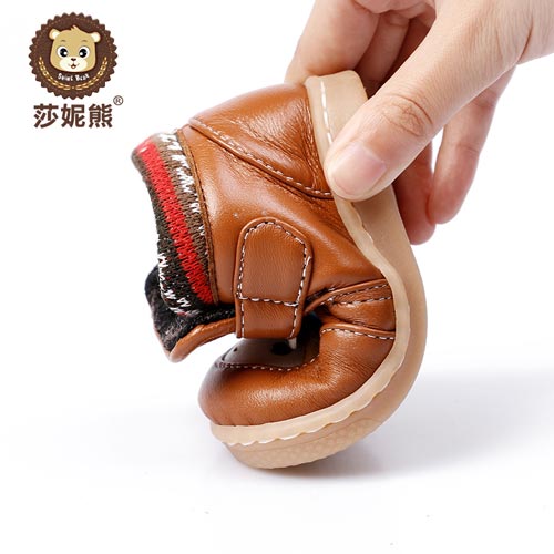 妮熊秋冬新款婴儿鞋子宝宝鞋子 学步鞋男童软底鞋子0-1-2岁