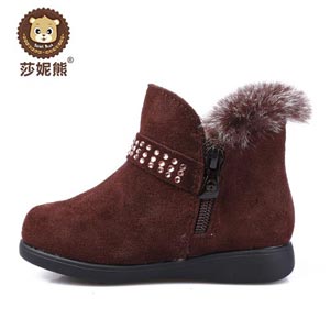 莎妮熊冬季秋冬儿童雪地靴童鞋女宝宝棉鞋1-3岁学步鞋宝宝鞋