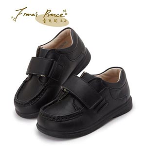 费儿的王子白黑色男童鞋高档真皮皮鞋学生鞋演出鞋秋款表演鞋单鞋