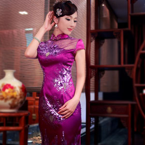 2015新款华艺嘉年唐雅阁凤翔歌陶玉梅旗袍专柜正品日常短旗袍斜襟