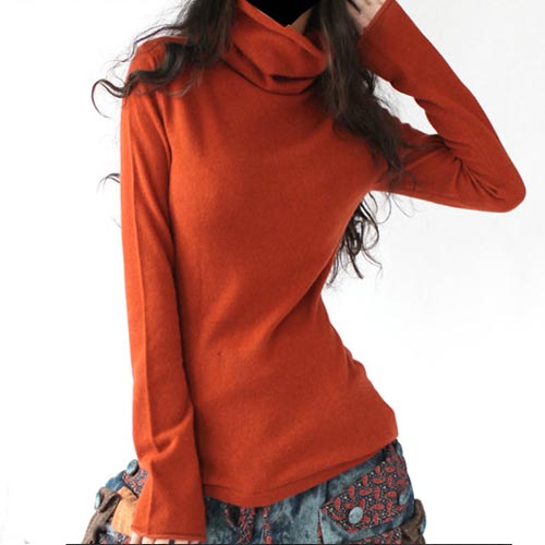 artka高领喇叭袖毛衣打底衫