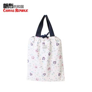 帆布共和国 夏季新款文艺印花帆布女包