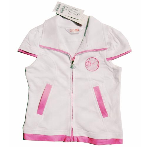 美孩儿女童秋款全棉T恤拉链开衫马甲