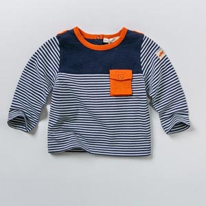 davebella戴维贝拉2015男童春装新款宝宝纯棉条纹长袖T恤