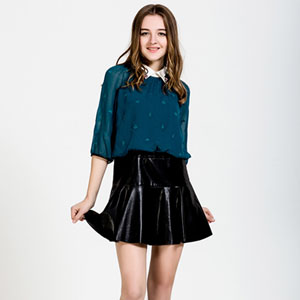 姬色jise香港允硕女装旗舰店汇欧亚2015秋连衣裙勿忘花品牌伊之雅