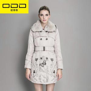 ODD欧帝帝2014冬装新款 优雅气质修身中长款羽绒服