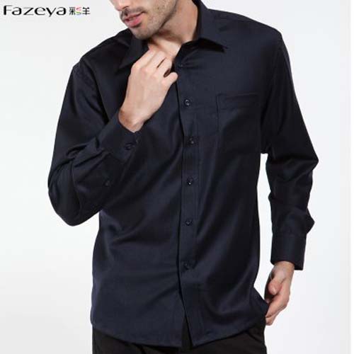 彩羊男士羊毛衬衫长袖精品高档商务休闲衬衣