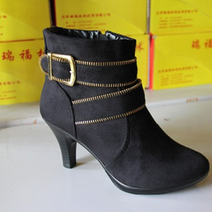 正品老北京布鞋瑞福林 韩版高贵时尚冬季新款保暖高跟女短靴