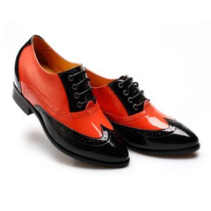 赫升时尚镜面皮内增高黑红增高6.5cm 女鞋