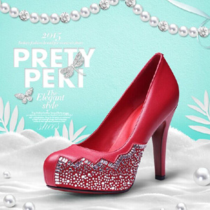 贝蒂佩琪2015春季新款水钻单鞋 真皮防水台粗高跟鞋浅口尖头女鞋