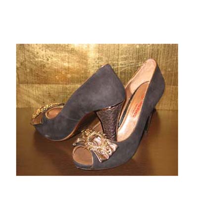 玛丽露 黑色羊京鱼嘴鞋