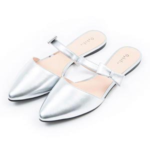 Ophelie - Allie尖头蝴蝶饰带露跟平底鞋