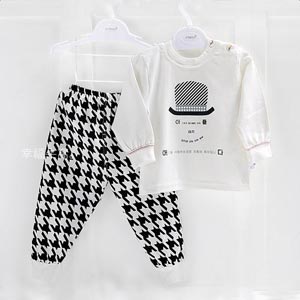 韩国伊善儿童装春装2015春款男童套装男宝宝内衣春秋纯棉婴儿衣服