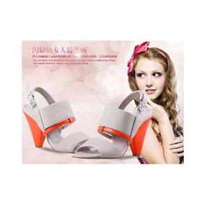 雅伦荻莎头层牛皮拼色高跟鞋鱼嘴单鞋女鞋凉鞋