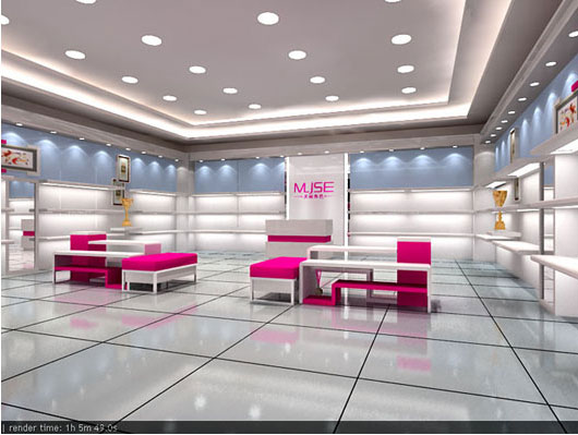 美丽角色女鞋店面形象效果图