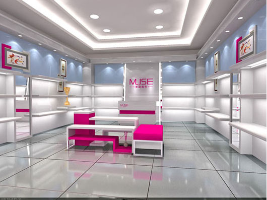 美丽角色女鞋店面形象效果图