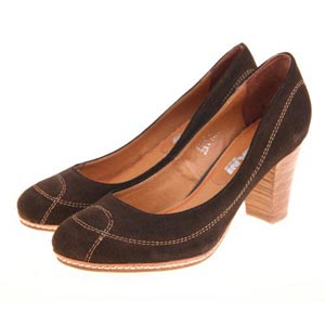 YIDANI意达尼磨砂皮浅口粗高跟流行尖头女士单鞋